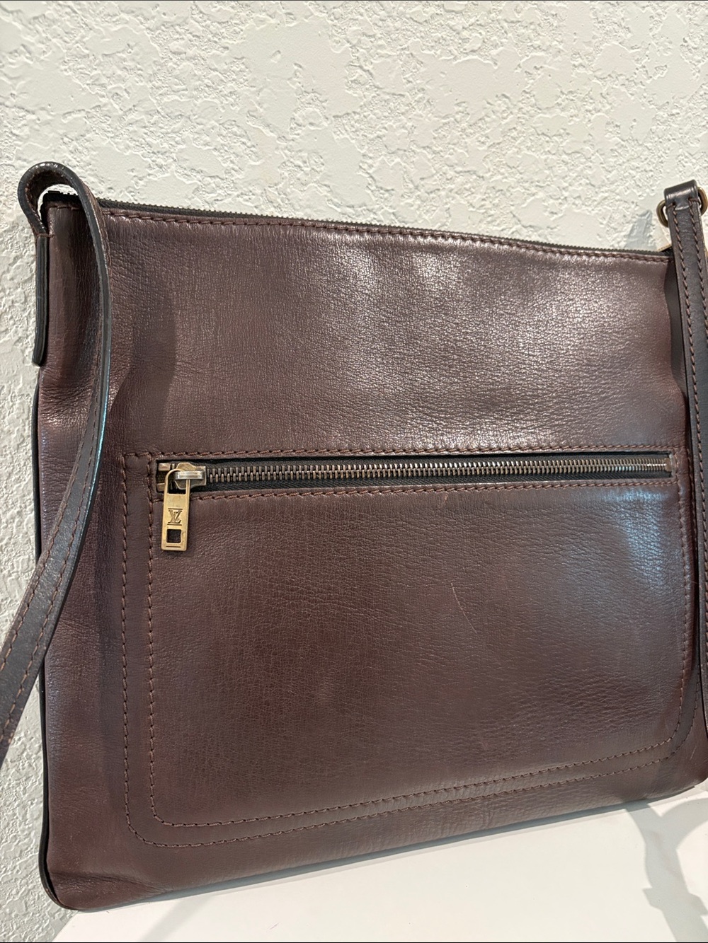 LOUIS VUITTON MM Pochette Chauny Shoulder Bag Brown Utah - Picture 2 of 16
